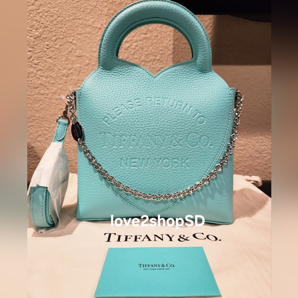 TIFFANY & CO Return To Tiffany Mini Tote Bag Tiffany Blue Leather BRAND NEW NWT